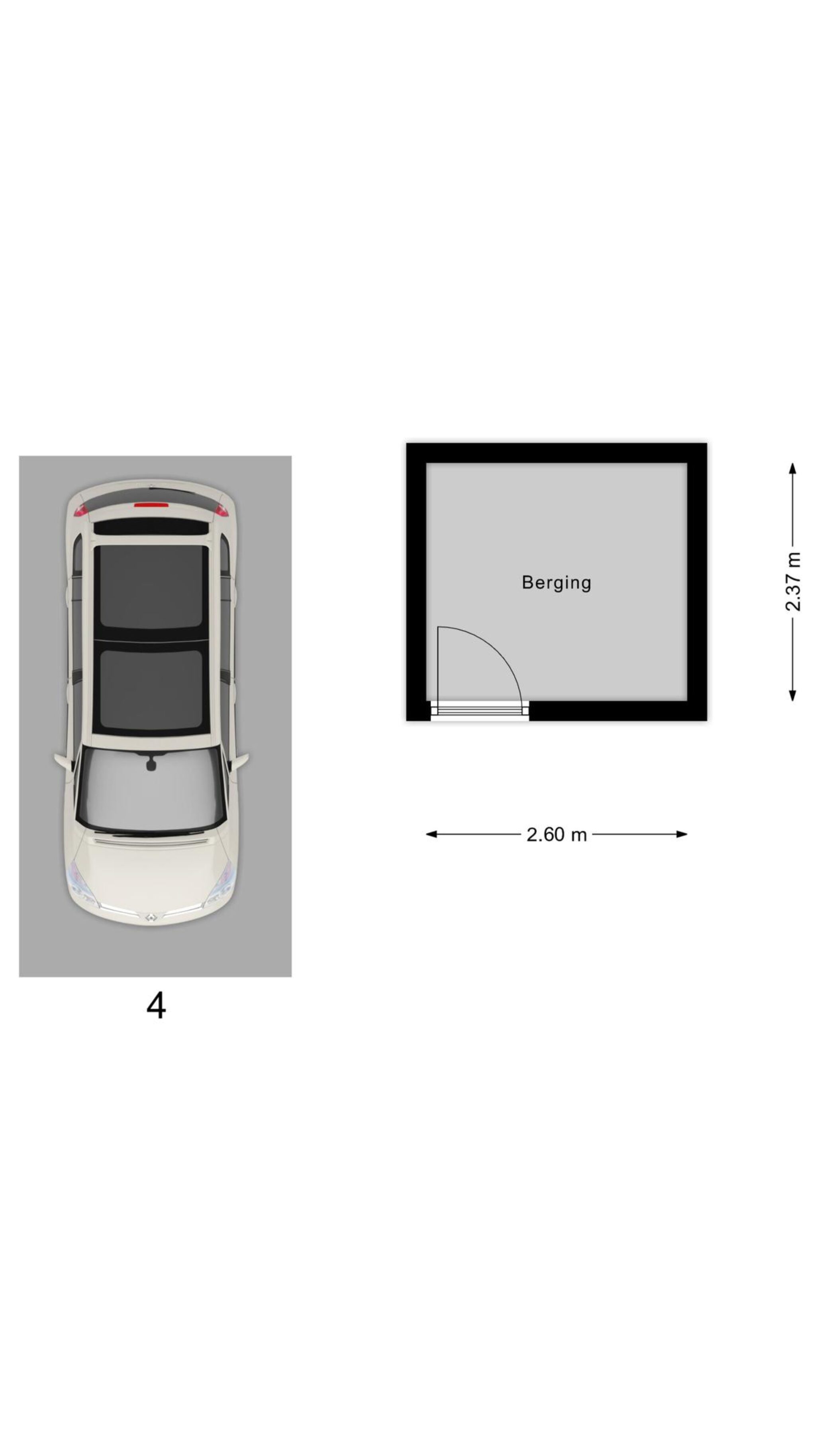 Parkeerplaats en berging